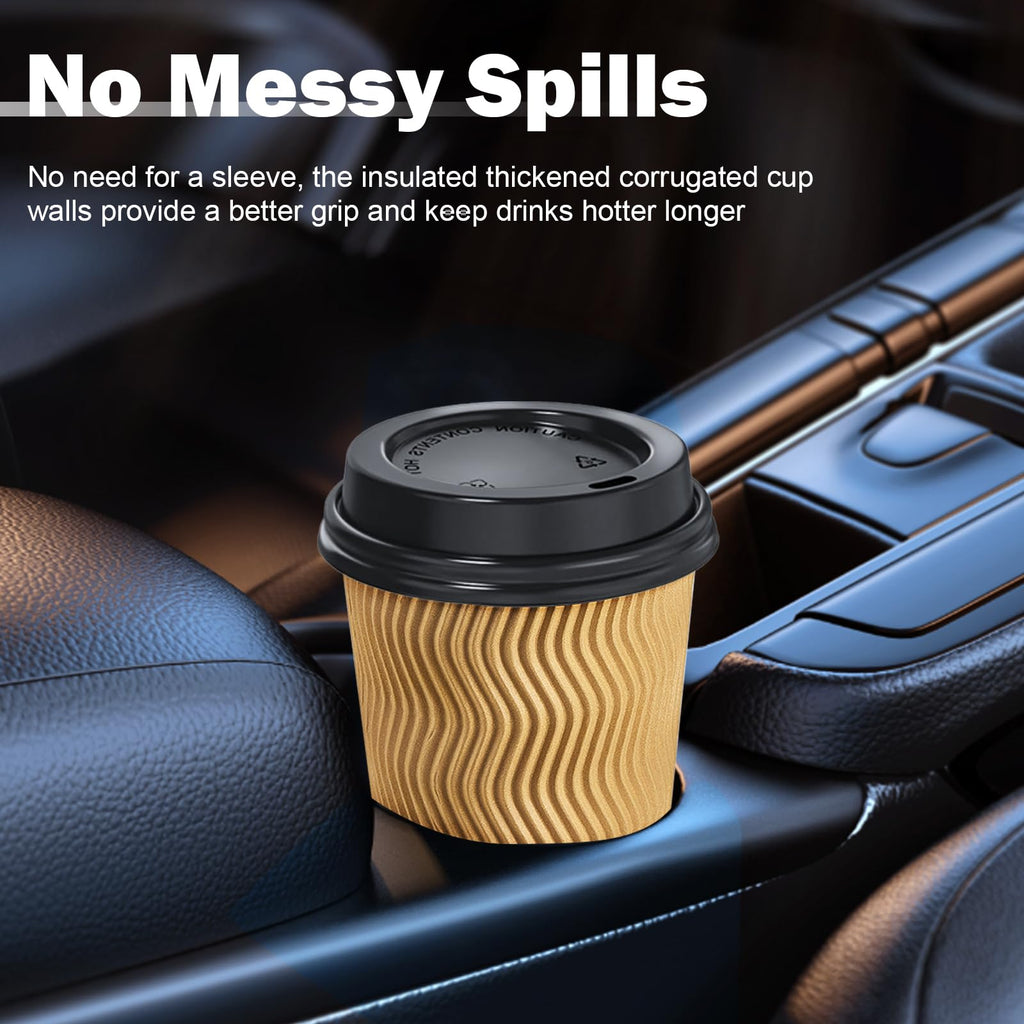 12 oz Coffee Cups-90 Pack Disposable Coffee Cups with Lids and Straws