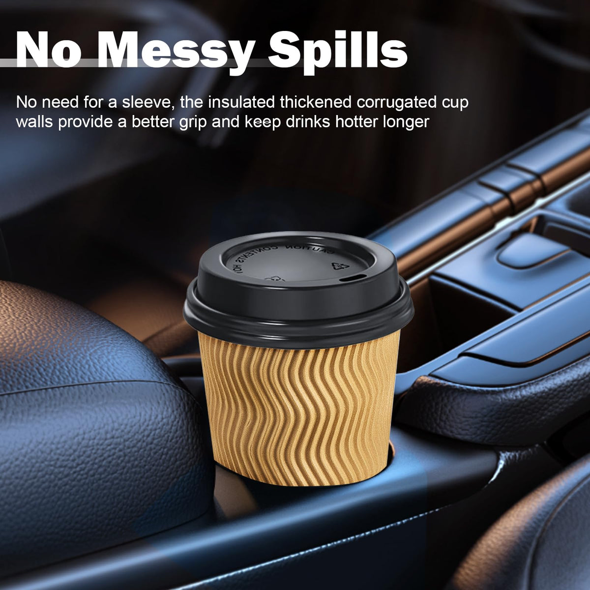 12 oz Coffee Cups-90 Pack Disposable Coffee Cups with Lids and Straws