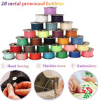 60 Pcs Bobbins Sewing Thread Kit Polyester Mini Bobbins and Thread Spools for Hand & Machine Sewing for Mom Grandma