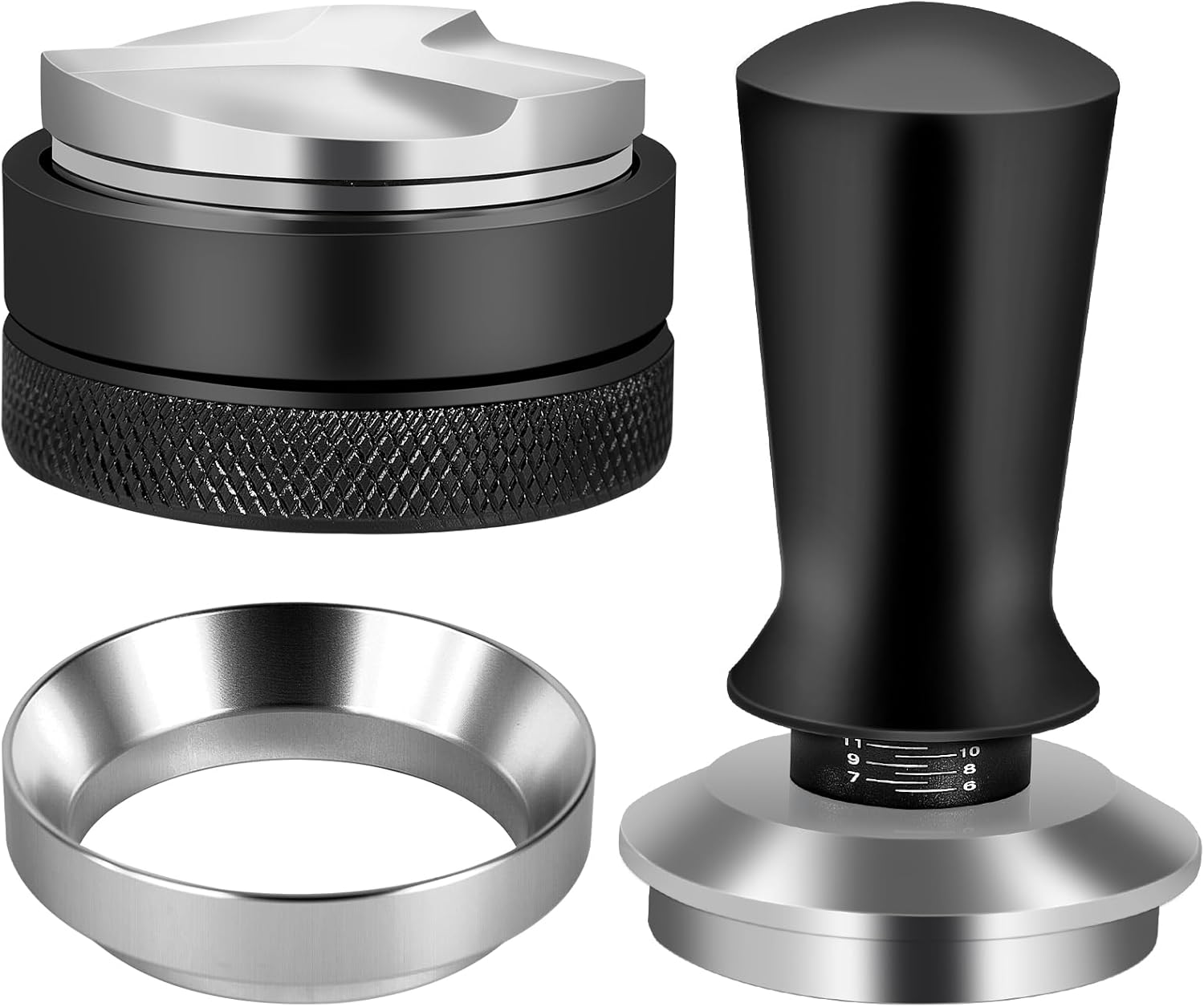 51mm Espresso Accessories Kit, Distributor, Tamper, Dosing Funnel | Spring Loaded Calibrated Tamper, Espresso