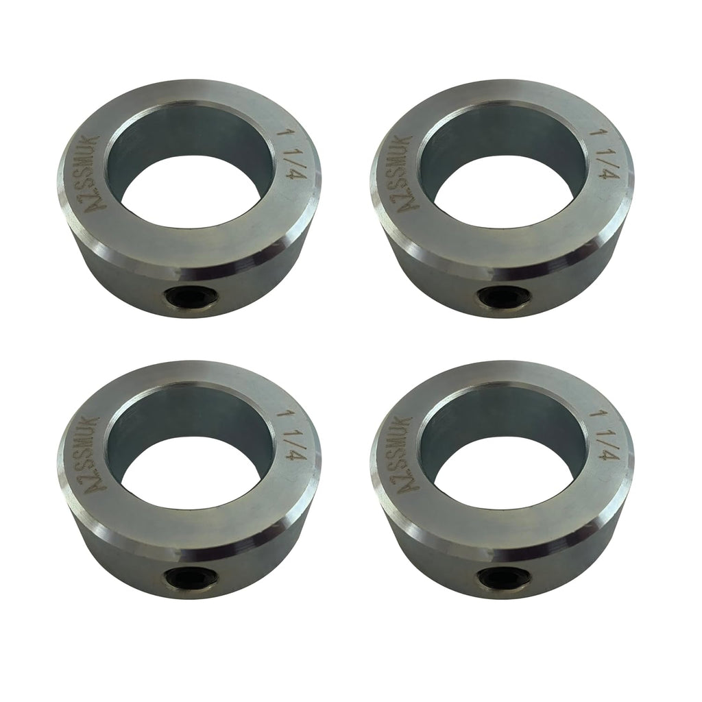 Shaft Collars 1-1/4" Bore Solid Steel Style Zinc Plated Set Screw 4 Pieces