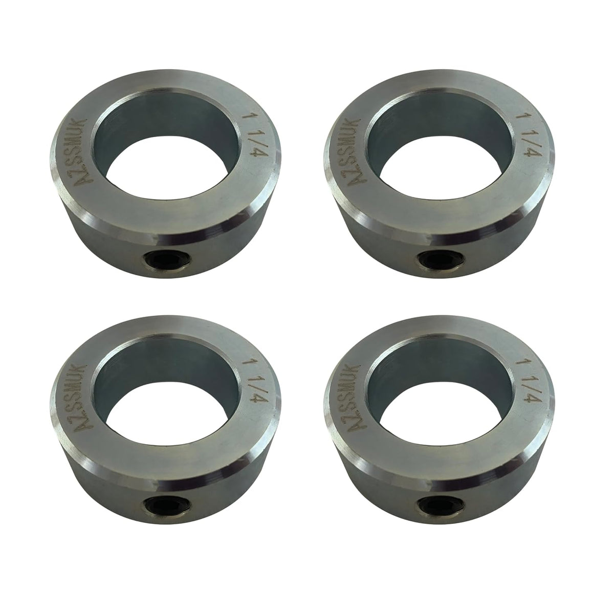 Shaft Collars 1-1/4" Bore Solid Steel Style Zinc Plated Set Screw 4 Pieces