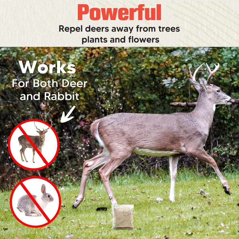 Deer Repellent for Plants, Rabbit Repellent Outdoor, Bunny Repellent, Naturally Repels Deer from Garden and Yard
