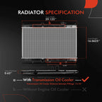 A-Premium Engine Coolant Radiator Assembly with Transmission Oil Cooler