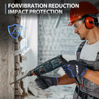 Work Gloves for Men, TPR Impact Protection, Mechanic Gloves,BLue,M