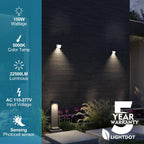 Lightdot 6 Pack 150W LED Wall Pack Lights, Outside LED Exterior Light