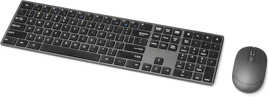 Ultra Premium Wireless Keyboard and Mouse Combo, Rechargeable, Full-Size with Number Pad, Sleek Design, Plug and
