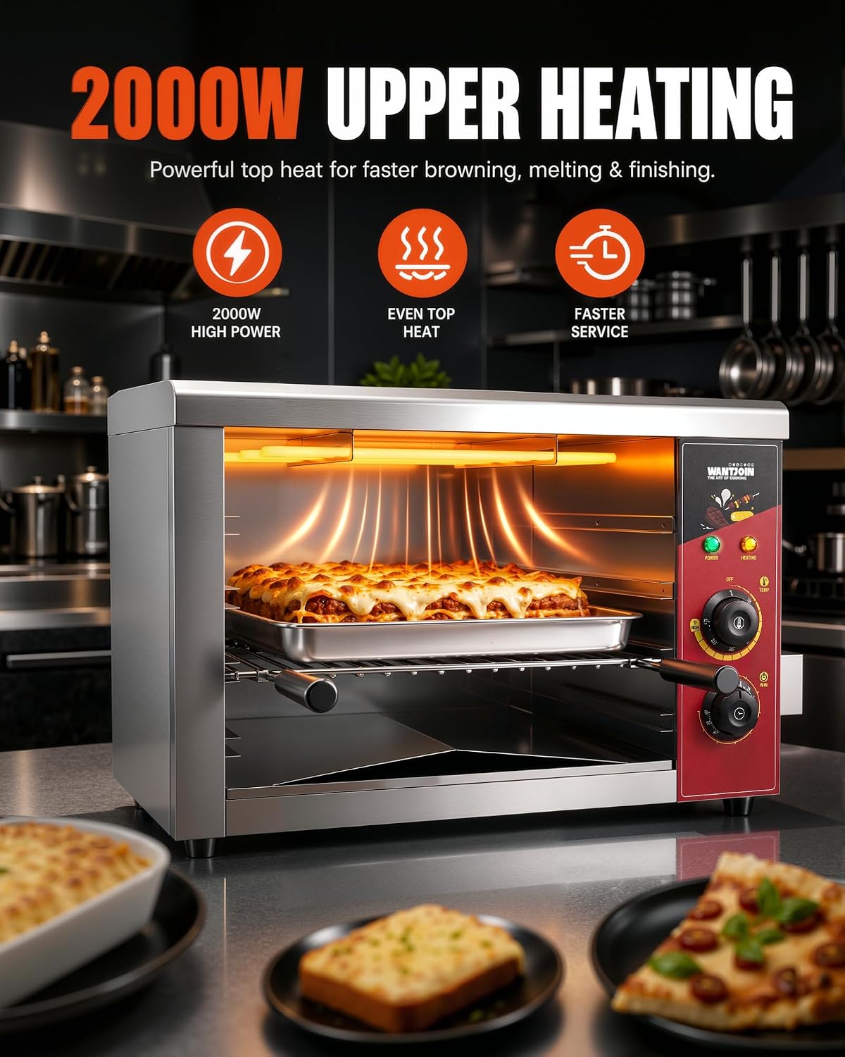 Large Commercial Salamander Broiler 2000W