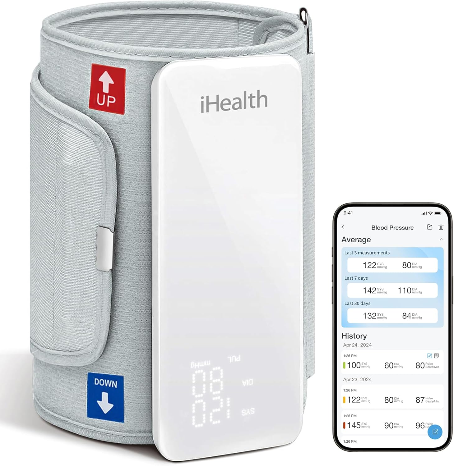 Neo Wireless Blood Pressure Monitor, Upper Arm Cuff, Bluetooth Blood Pressure Machine, Ultra-Thin & Portable
