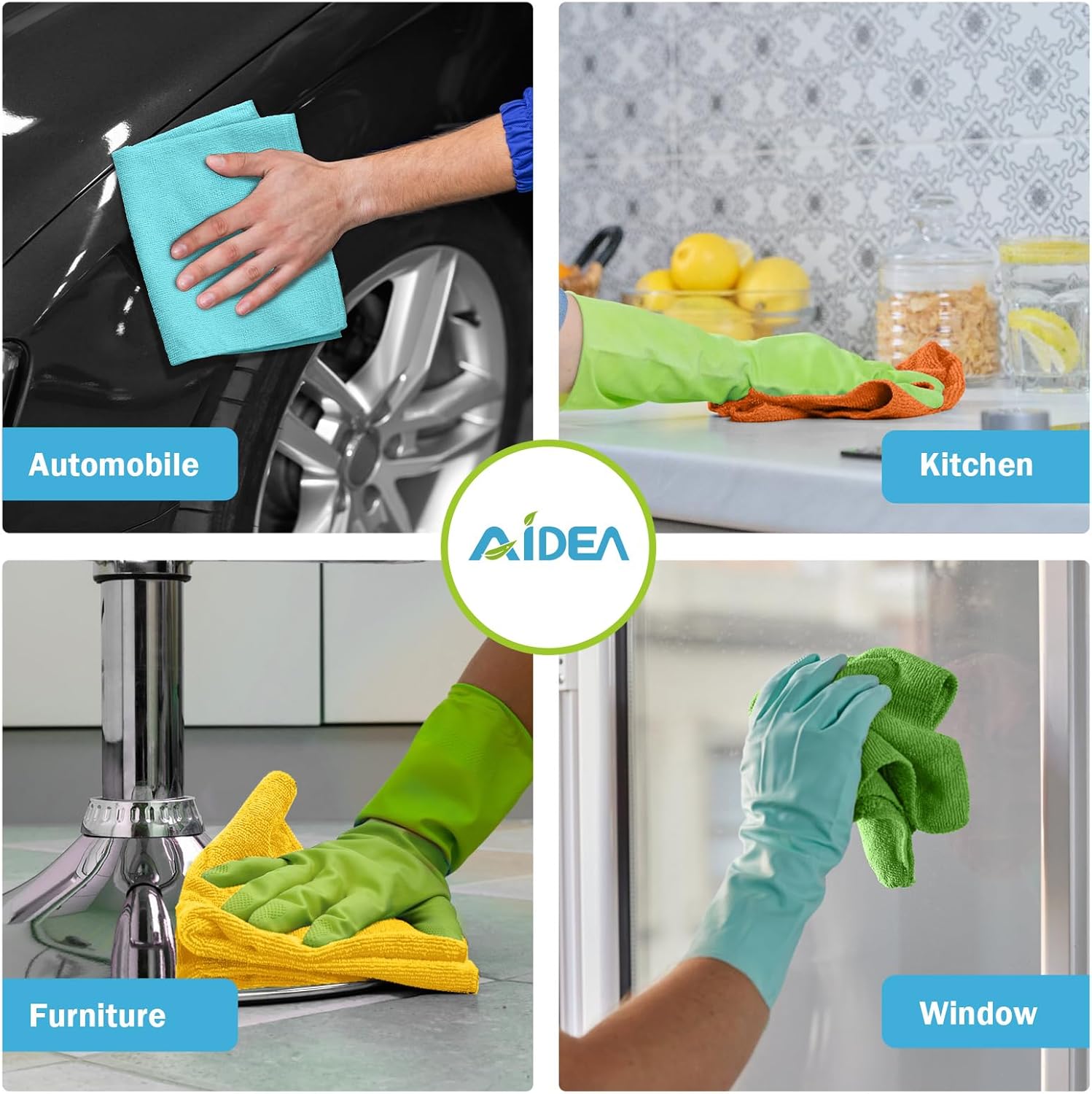 Microfiber Cleaning Cloth, 20PK, Soft Absorbent Rags, Microfiber Towels for Cars, Kitchen Towels, Dusting Cloth for