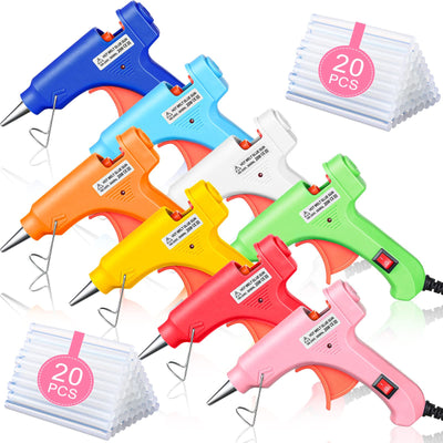 8 Pcs Mini Hot Glue Gun with 40 Sticks, Craft Glue Guns Kit