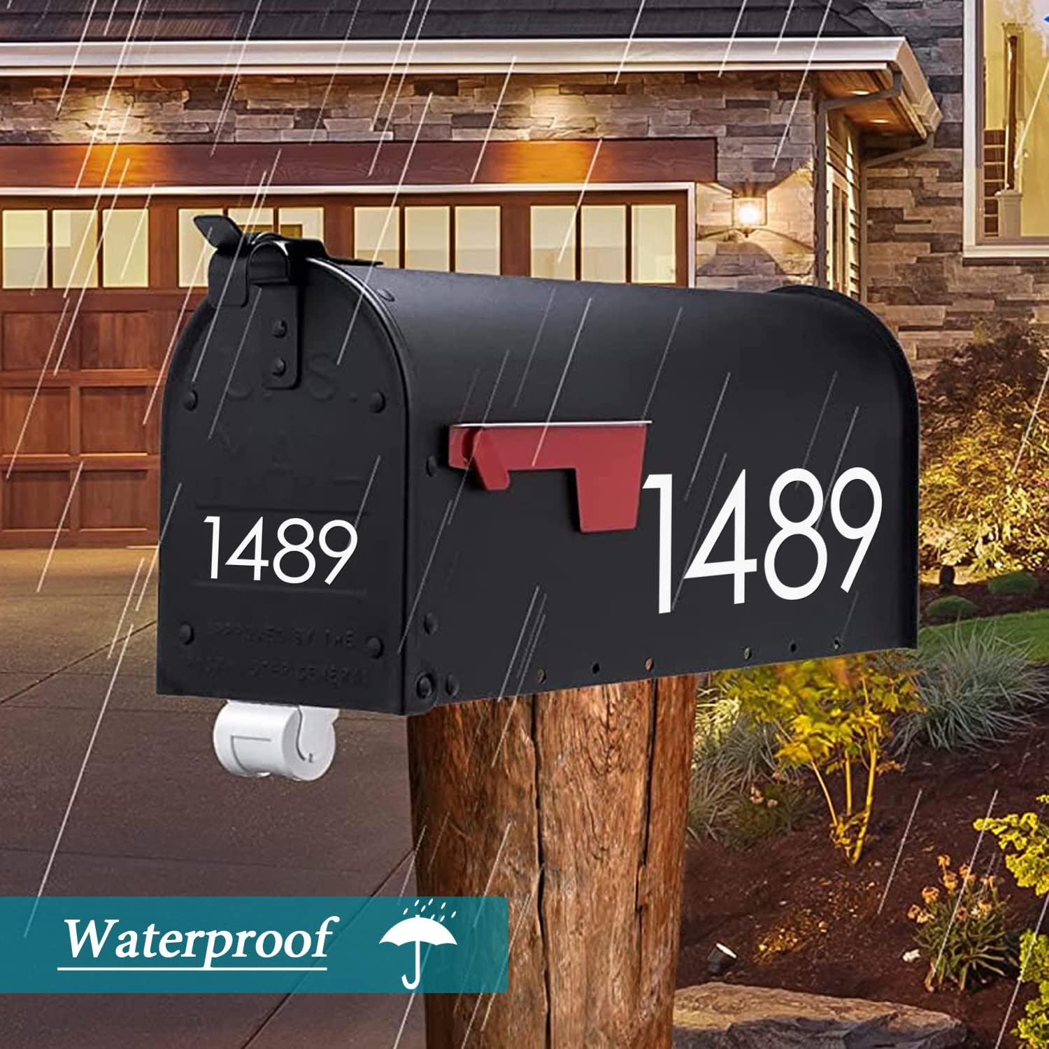 Reflective Mailbox Numbers Sticker Decal Die Cut Classic Style Vinyl Number 2" Self Adhesive 5 Sets for Mailbox