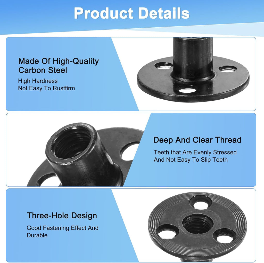 M METERXITY 5-Pack M10x17mm T-Nuts Zinc Plated Carbon Steel Tee Nut Black