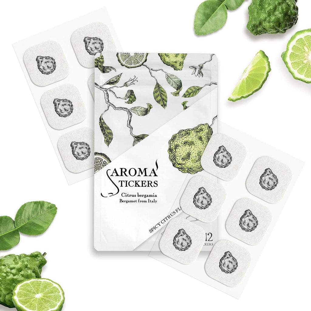 Bergamot Essential Oil Scented Stickers for Aromatherapy, 100% Natural Pure Essential Oil Scented Patch, Personal