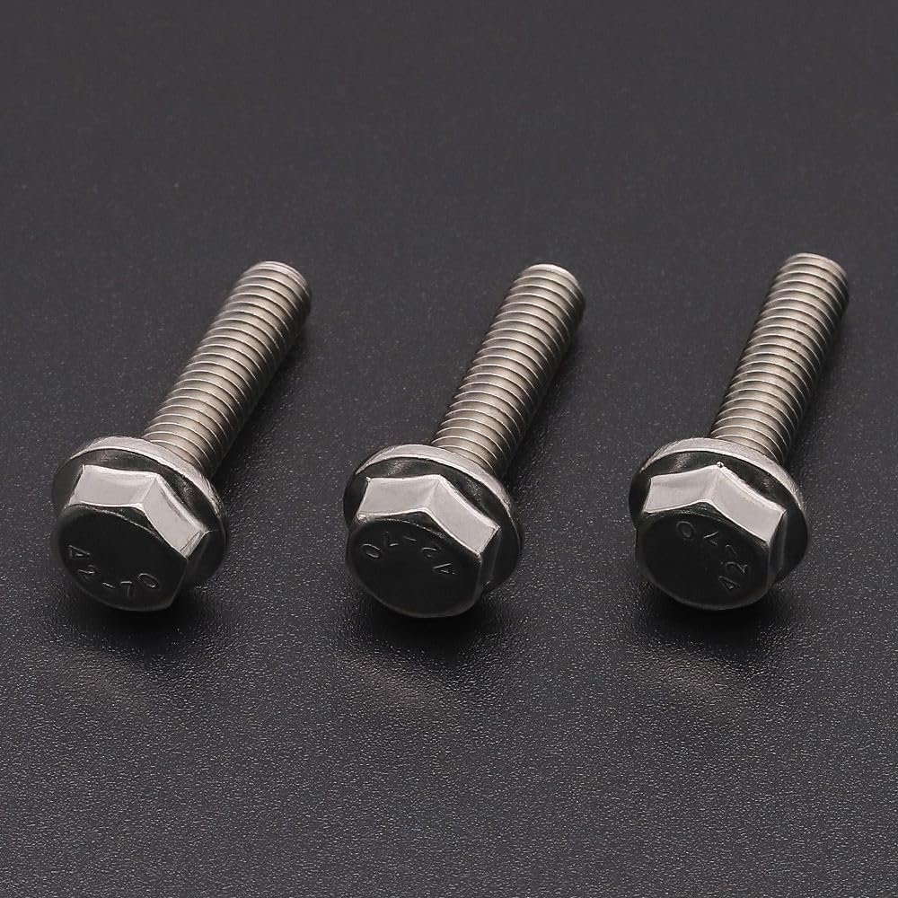 5/16-18 x 1 Serrated Flange Hex Head Bolts Screws, 304 Stainless Steel 18-8, Fully Threaded, Coarse Thread UNC, 12 pcs