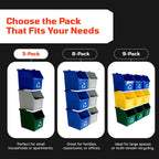 Three Stackable Recycling Bin System 18 Gallon Total | Small 6 Gallons Each