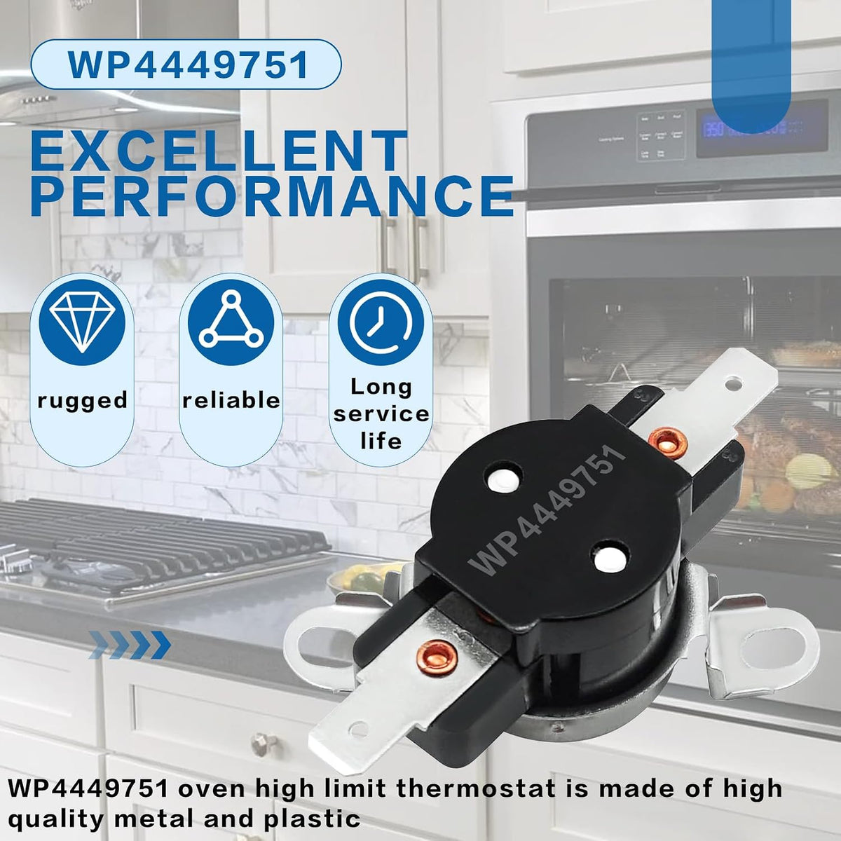 WP4449751 Oven High Limit Thermostat for Whirlpool Oven Thermostat