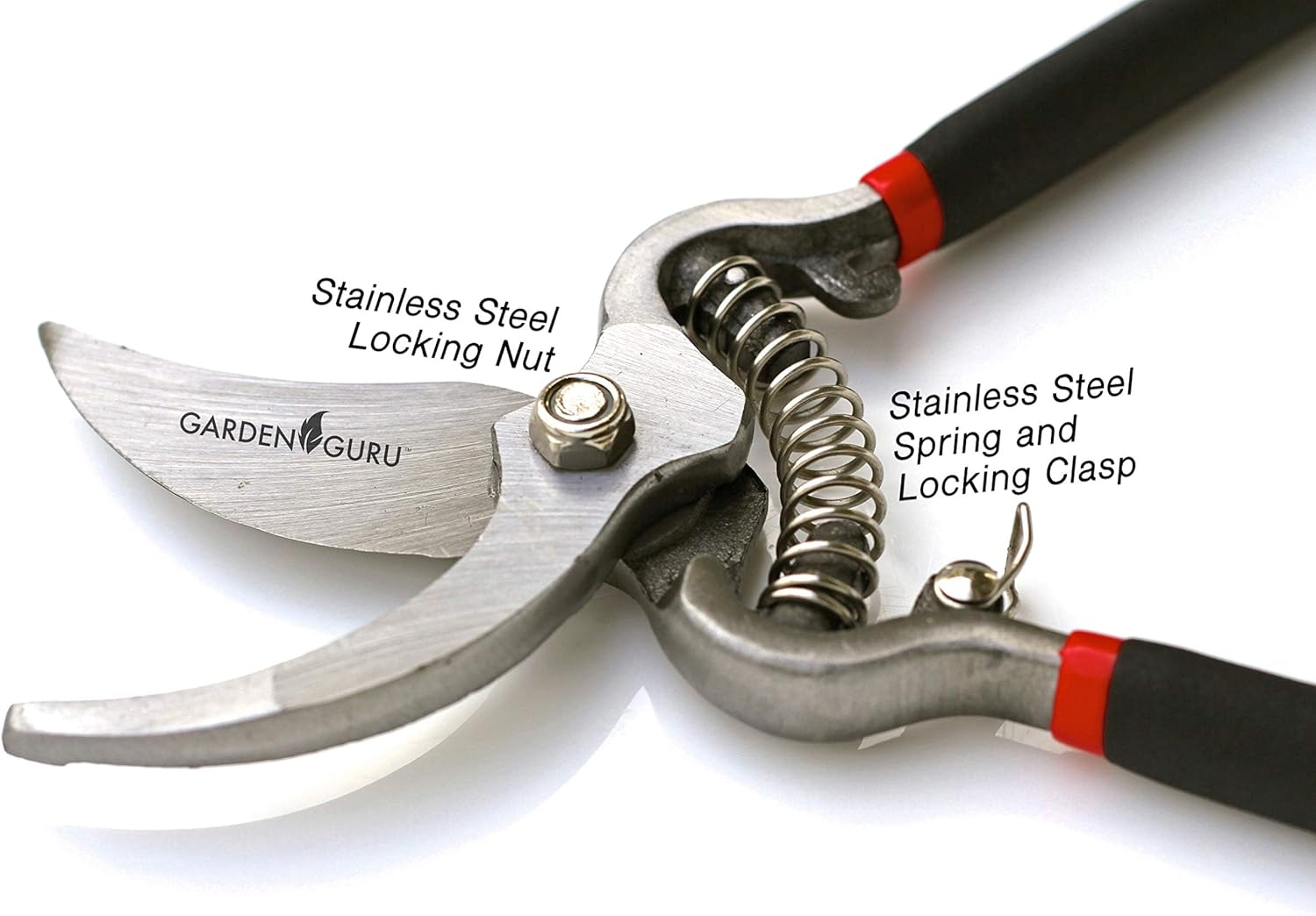 GARDEN GURU Classic Bypass Pruning Shears Clippers – Heavy Duty Forged Steel Garden Pruners – Safety Lock – Non Slip