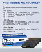 TN336 High Yield Toner Cartridges Set 4-Pack Compatible for Brother TN336