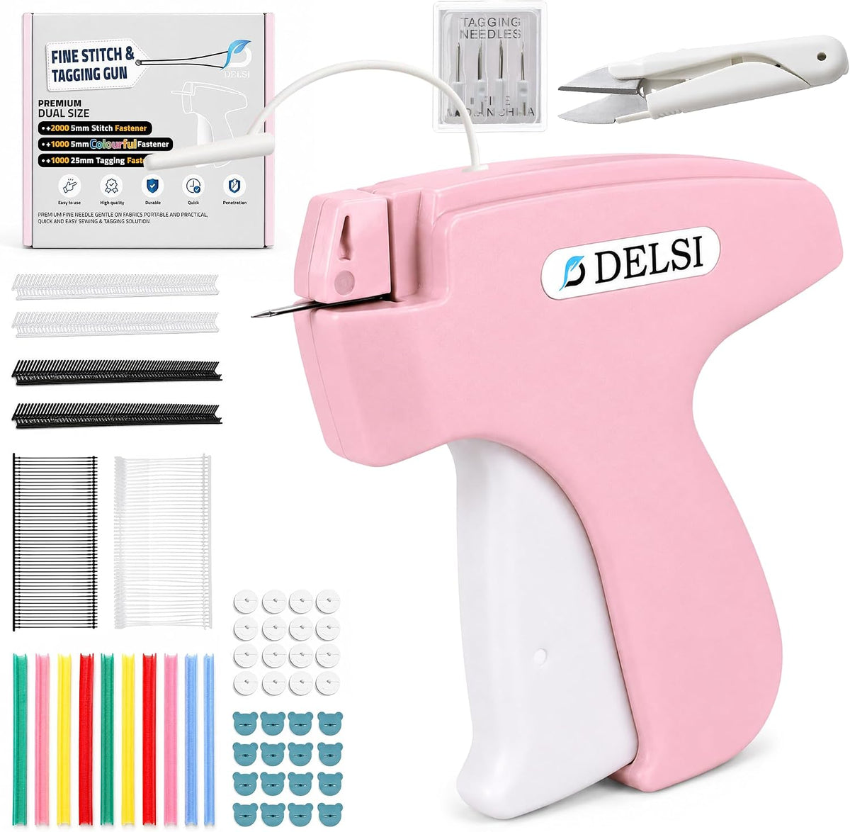 Stitch Gun for Clothes, Clothing Tag Gun Kit with 4000 Fasteners