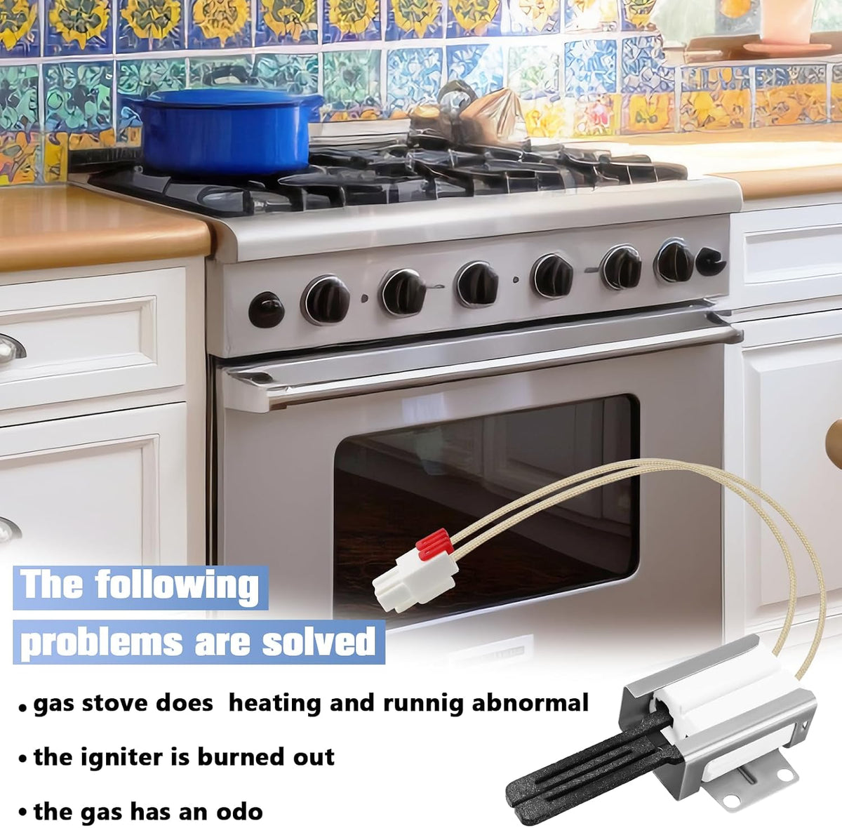 [New Upgrade] MEE61841403 MEE61841401 Gas Range Oven Igniter, Fit for L-G Oven Igniter Replacement(LRG, LSS, LDG, LSG, LTG), Replaces MEE61841401 MEE63084901 Range Oven Burner Ignitor, By BOGDA