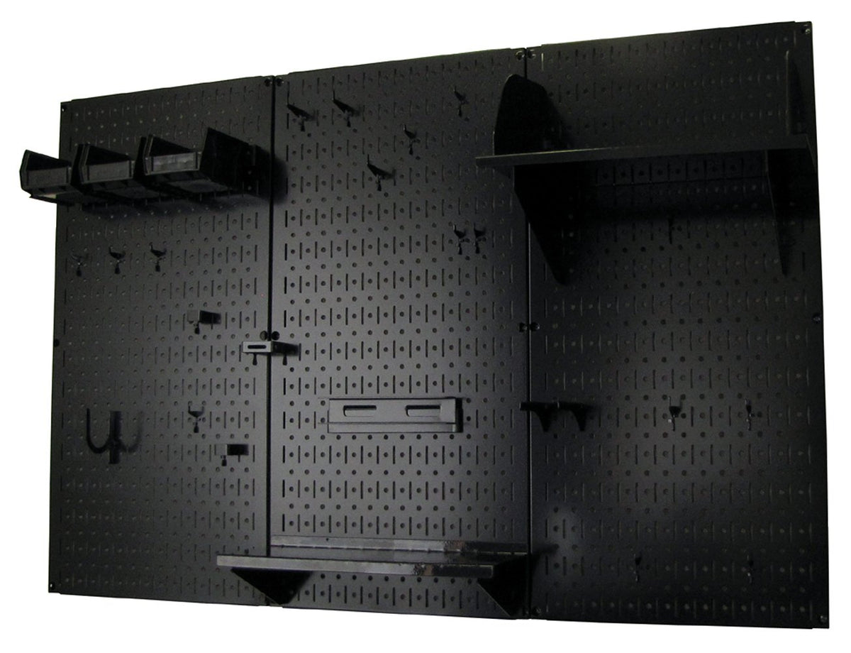 Pegboard Organizer 4 ft. Metal Pegboard Standard Tool Storage Kit with Black Toolboard and Black Accessories