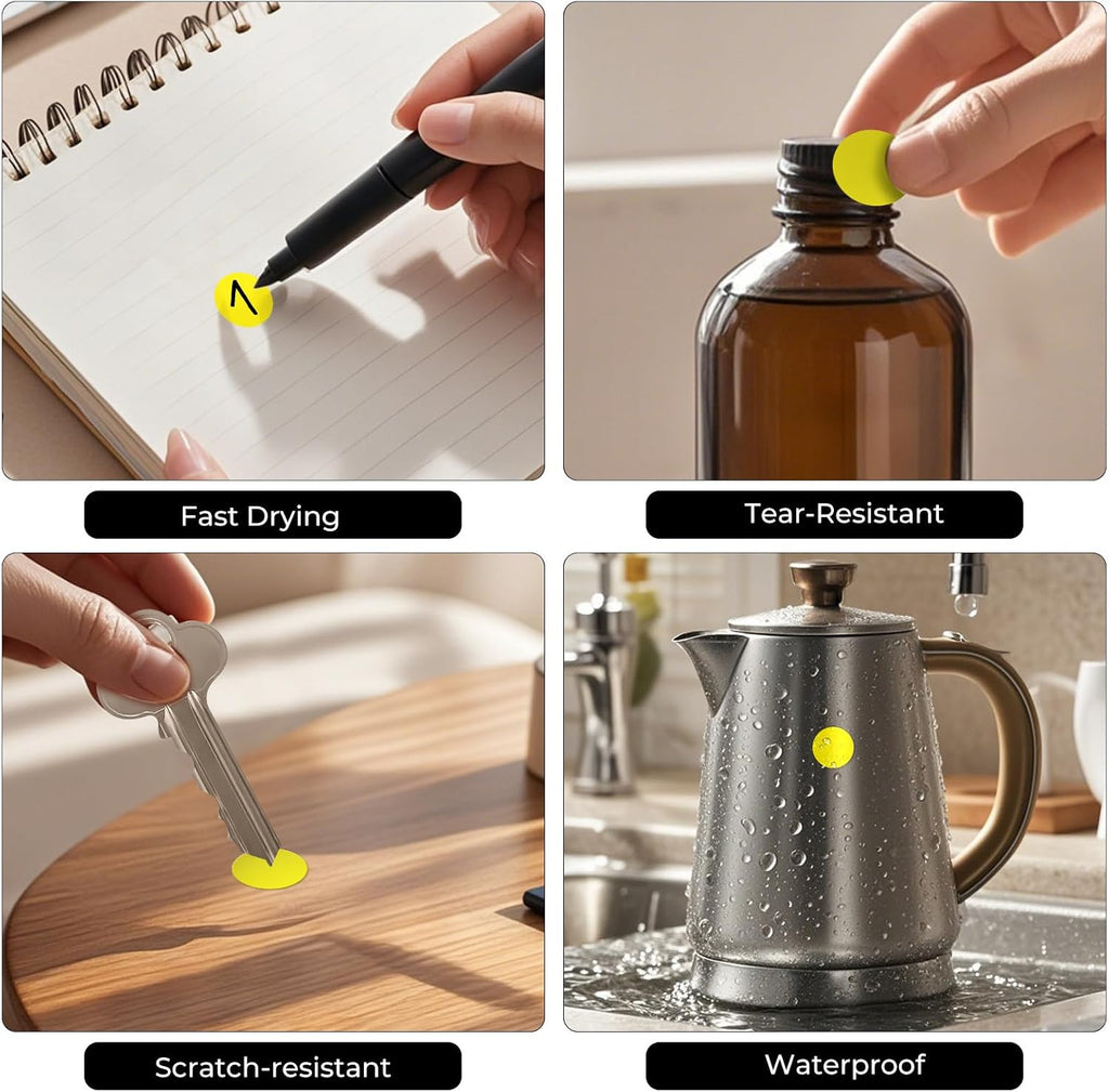 Yellow Round Stickers 1/2 Inch Removable Vinyl Dot Labels 1170 PCS