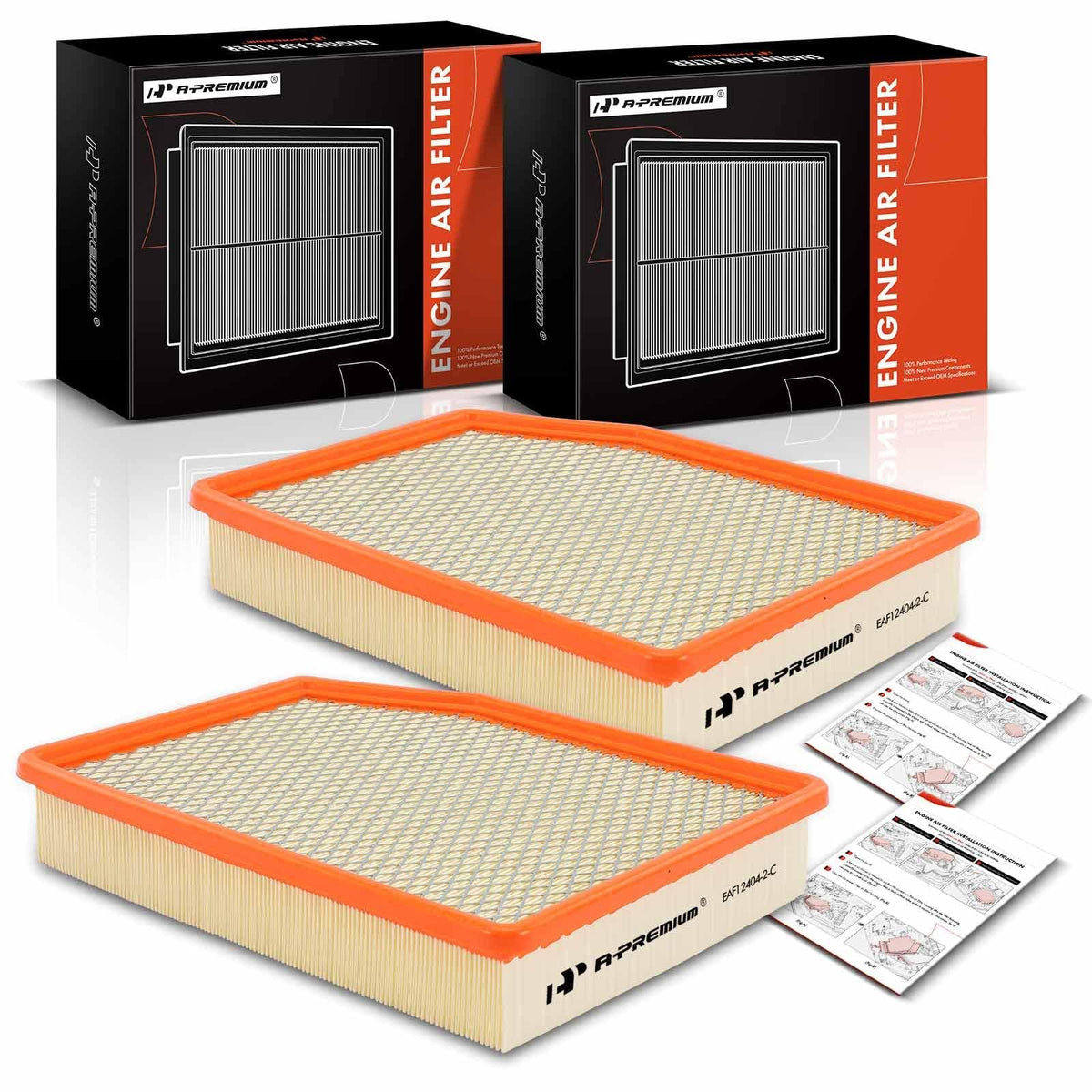 A-Premium 2-PC Engine Air Filter Compatible with Cadillac, Chevrolet & GMC