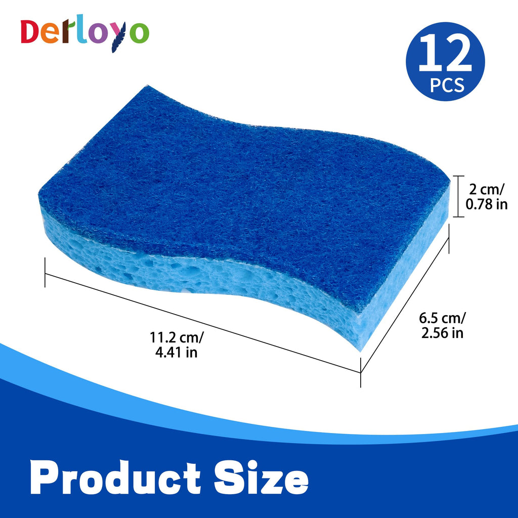 Non Scratch Scrub Sponge-12 Count, Sponges for Dishes, Blue