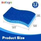 Non Scratch Scrub Sponge-12 Count, Sponges for Dishes, Blue