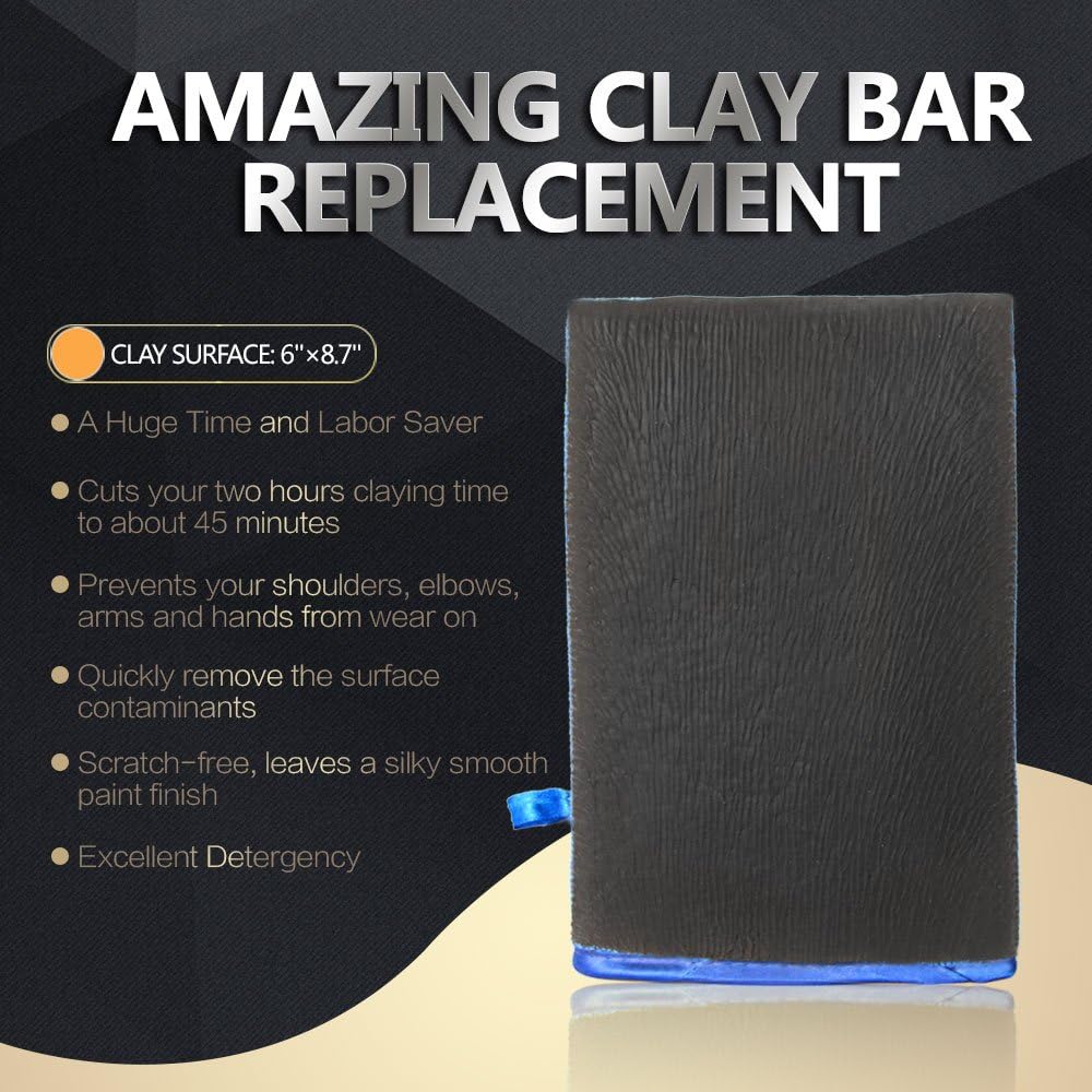 Clay Mitt, AutoCare Fine Grade Clay Bar Mitt Surface Prep Mitt Finish for Car Detailing Alternative Novel Detailing
