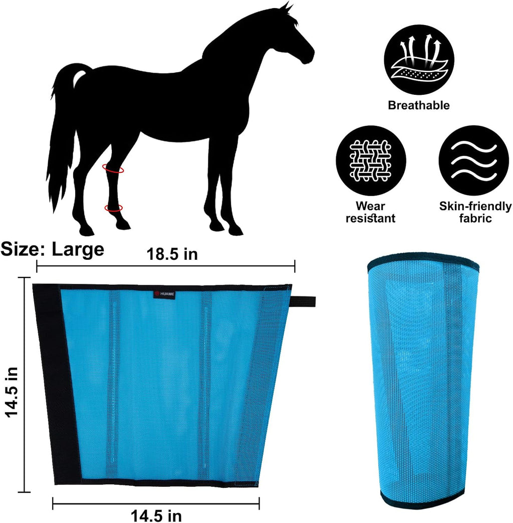 Horse Fly Boots, Breathable Mesh Protection Set of 4, Comfortable Horse Leggings, Breathable Mesh Design, Equine