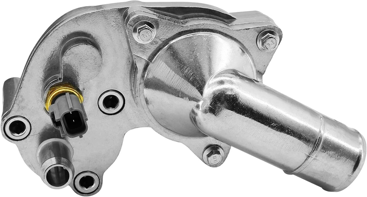 Aluminum Thermostat Housing Assembly Compatible with Ford Mustang 4.0L V6 2005 2006 2007 2008 2009 2010, #5R3Z8592BA / 902-210 / 2L2Z8592BA / 5R3Z-8592-BA