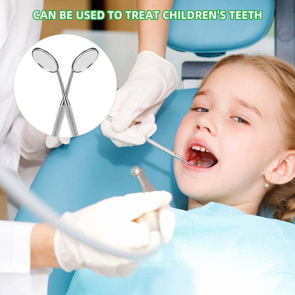 Dental Mirror Stainless Steel with Handle 6.5", Dentist Tool for Teeth Cleaning Plaque, Mouth Inspection, Lash