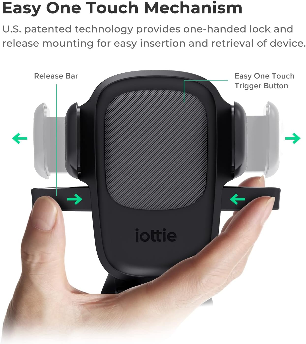 Easy One Touch Signature Dashboard & Windshield Universal Car Mount Phone Holder Desk Stand with Suction Cup Base and