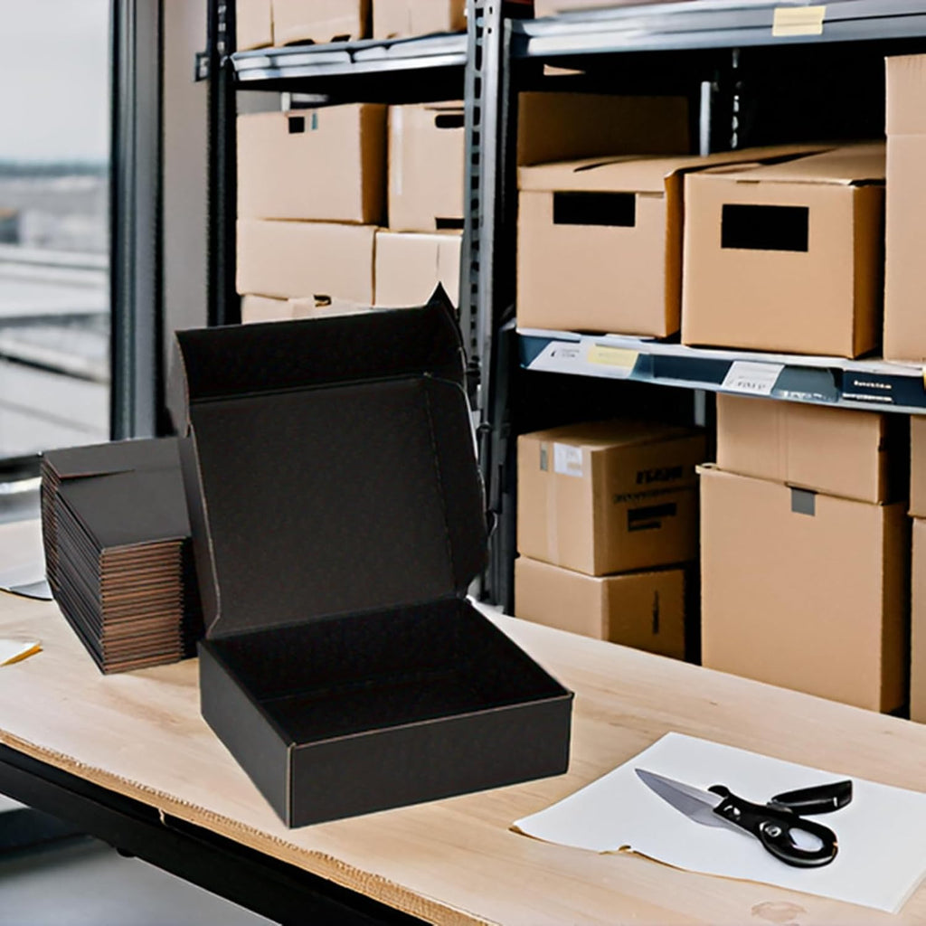 Black Shipping Boxes 9x6x2 Inches, 20 Pack