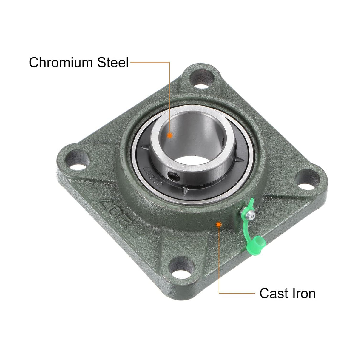 uxcell UCF207 Flange Block Bearings 35mm Bore Cast Iron Bearing Unit Set