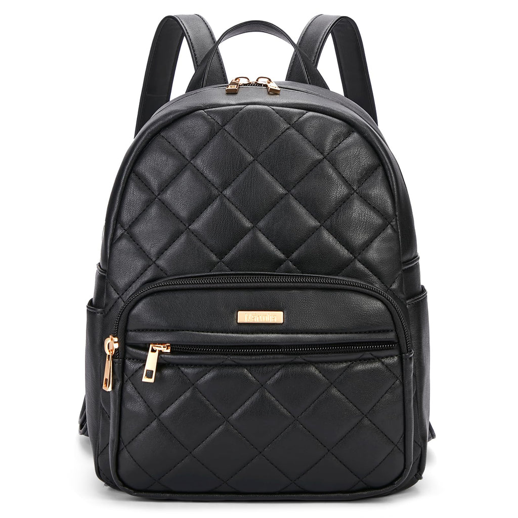 Mini Backpack Vegan Leather Small Backpack, Black