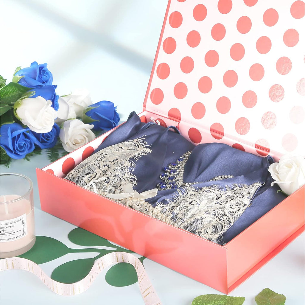 Gift Box 11x7.8x2.3 Inches, Rose Gold Magnetic Shirt Gift Boxes