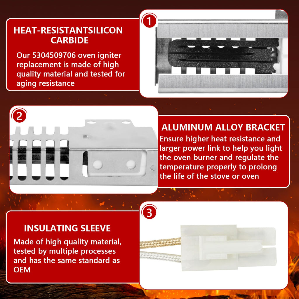 Earthtec Compatible Range Oven Igniter for Kenmore 790.60712900 Kenmore 790.70112701 Kenmore 790.70113705 Kenmore 790.70119704 Kenmore 790.70281405 Ovens