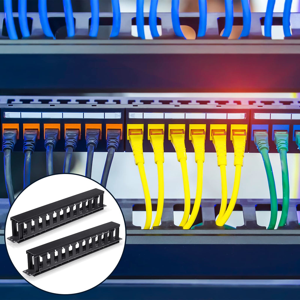 8 Pcs 1U Horizontal Cable Management Rack Mount Sleeve