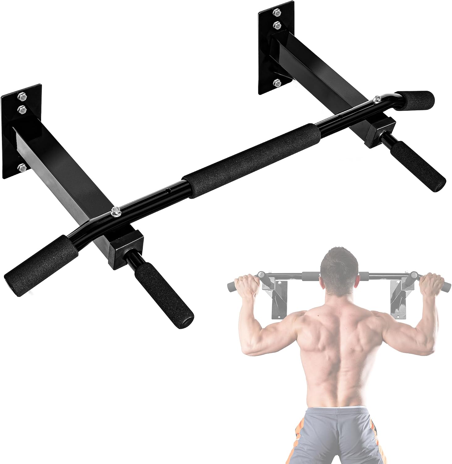 Pull Up Bar Wall Mounted - Multifunctional Wall Mounted Pull Up Bar for Home Gym Workout Strength Training Equipment