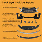 CarPulse 10Pcs Complete Front Bumper Cover Assembly Grill Kit