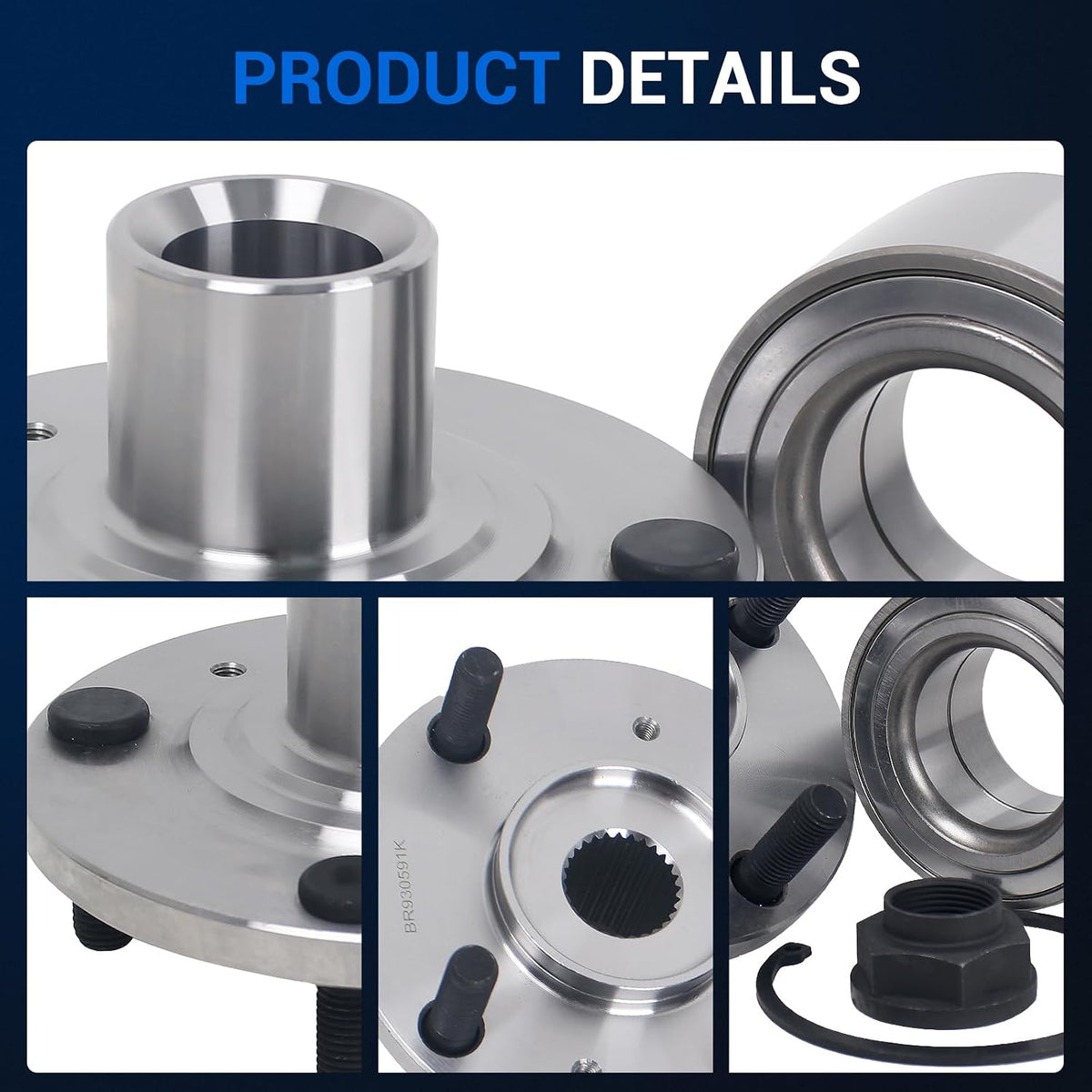 Autoround BR930591K Front Wheel Hub Assembly Fits Honda Accord 2.3L 98-02