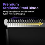 HACLI Professional Beard Trimmer for Men - Cordless IPX7 Waterproof, Precision Dial with 20 Adjustable Length