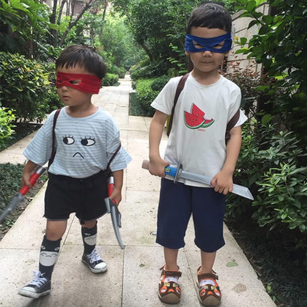 Turtle Shell for Kids Cosplay Halloween Cartoon Ninja Costume Party, Super Hero Cosplay Costume (Red)