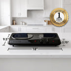 Electric Infrared Double Burner, 1700W Hot Plate, Black BGI102B
