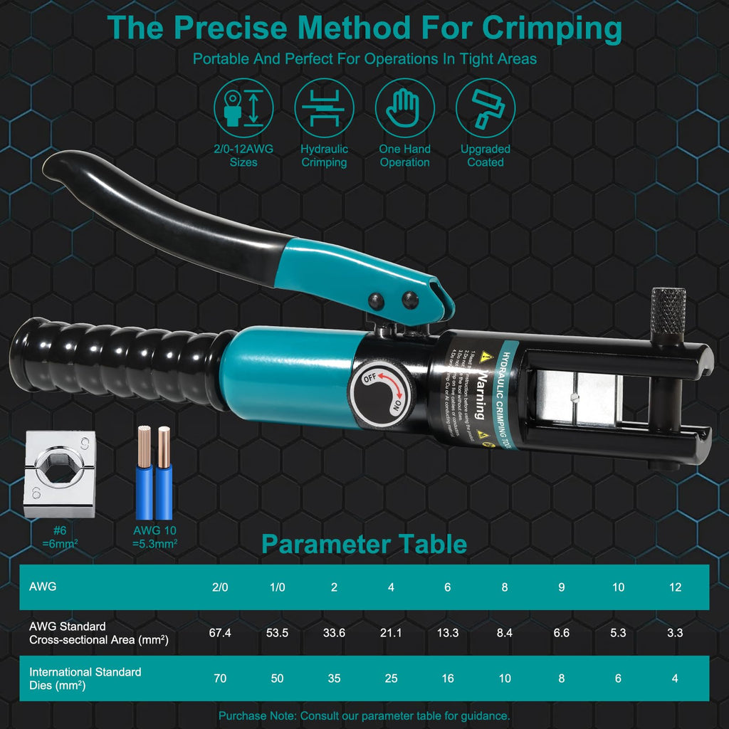 Brileine 10 Tons Hydraulic Crimping Tool and Cable Cutter