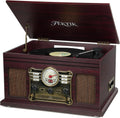 Bluetooth Record Player 10 in 1, 3-Speed Belt-Drive Turntable with Speakers, Bluetooth Input & Output, CD, Cassette