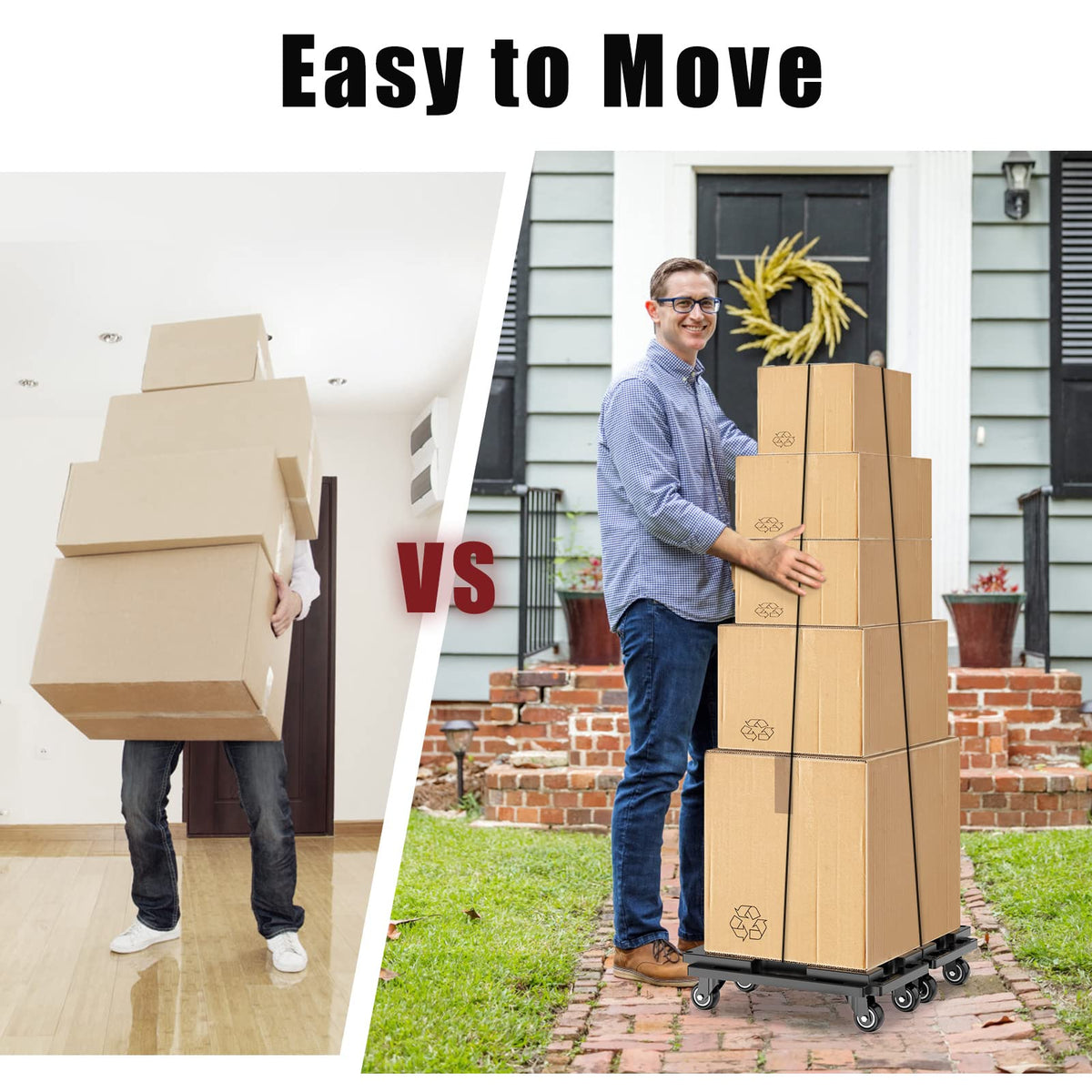 Furniture Mover Dolly 4 Wheels Heavy Duty, 440Lbs Capacity, 1 Pack